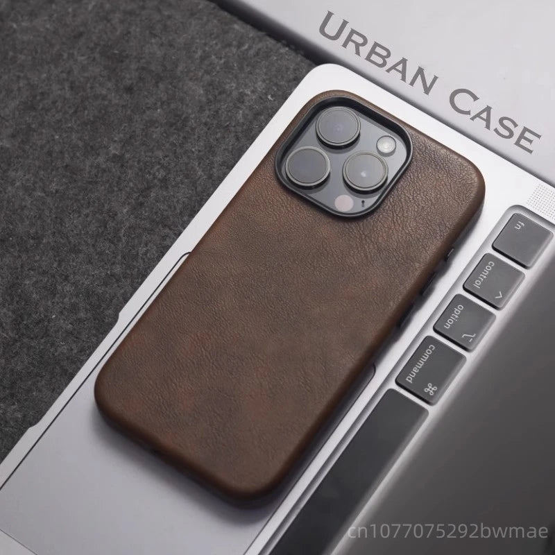 Case Magnética de Couro Genuino